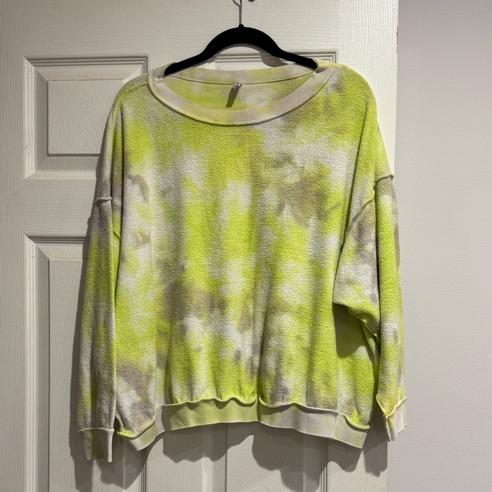 Free people Lime Green Tie-Dye Women's Sweater size s/p